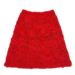 Escada Rosette Skirt Red